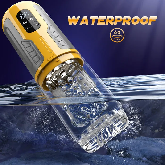 UXOL Truly Waterproof 3 In 1 Masturbation Cup 7 Thrusting Rotation Fully Male Masturbator