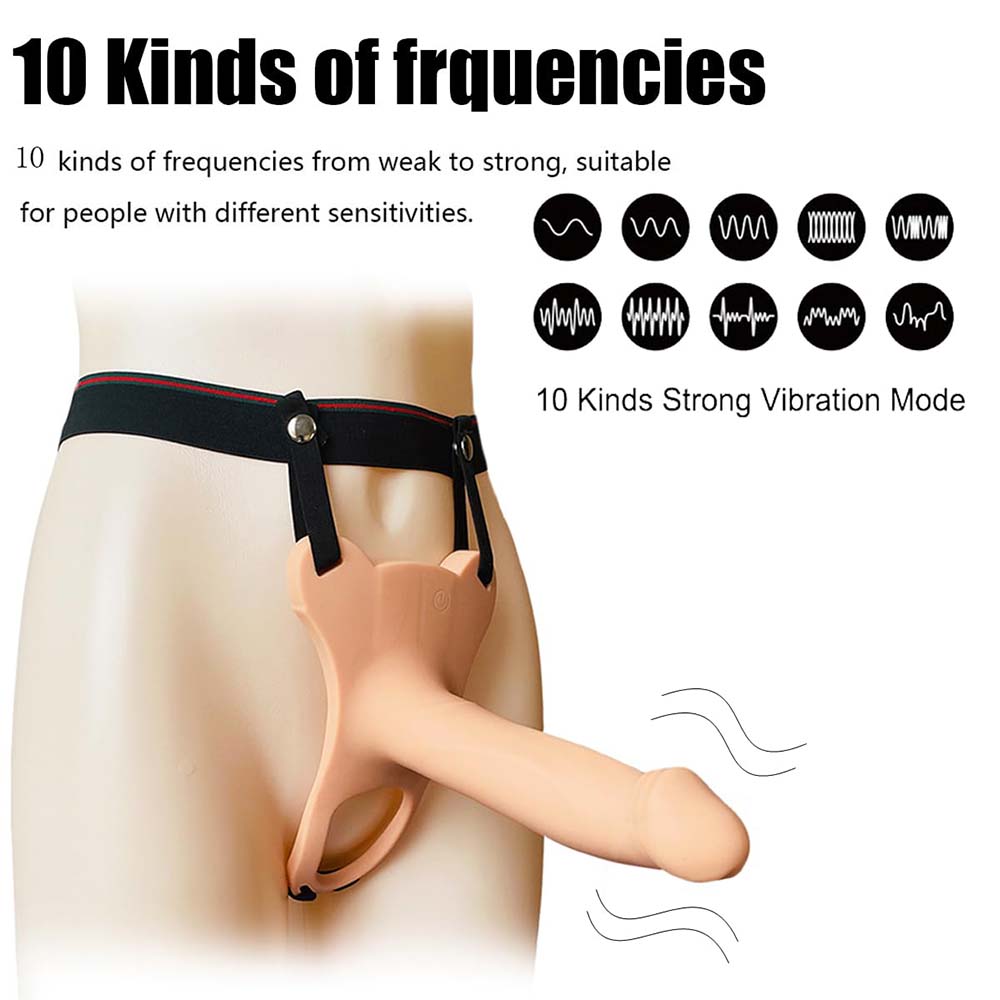 Wireless Remote Control Charging Vibrating Silicone Simulation Wearable Dildo