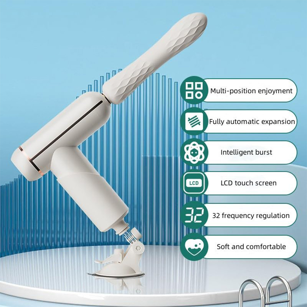 32 Frequency Vibration Fully Automatic Telescopic Lcd Touch Screen Telescopic Dildo