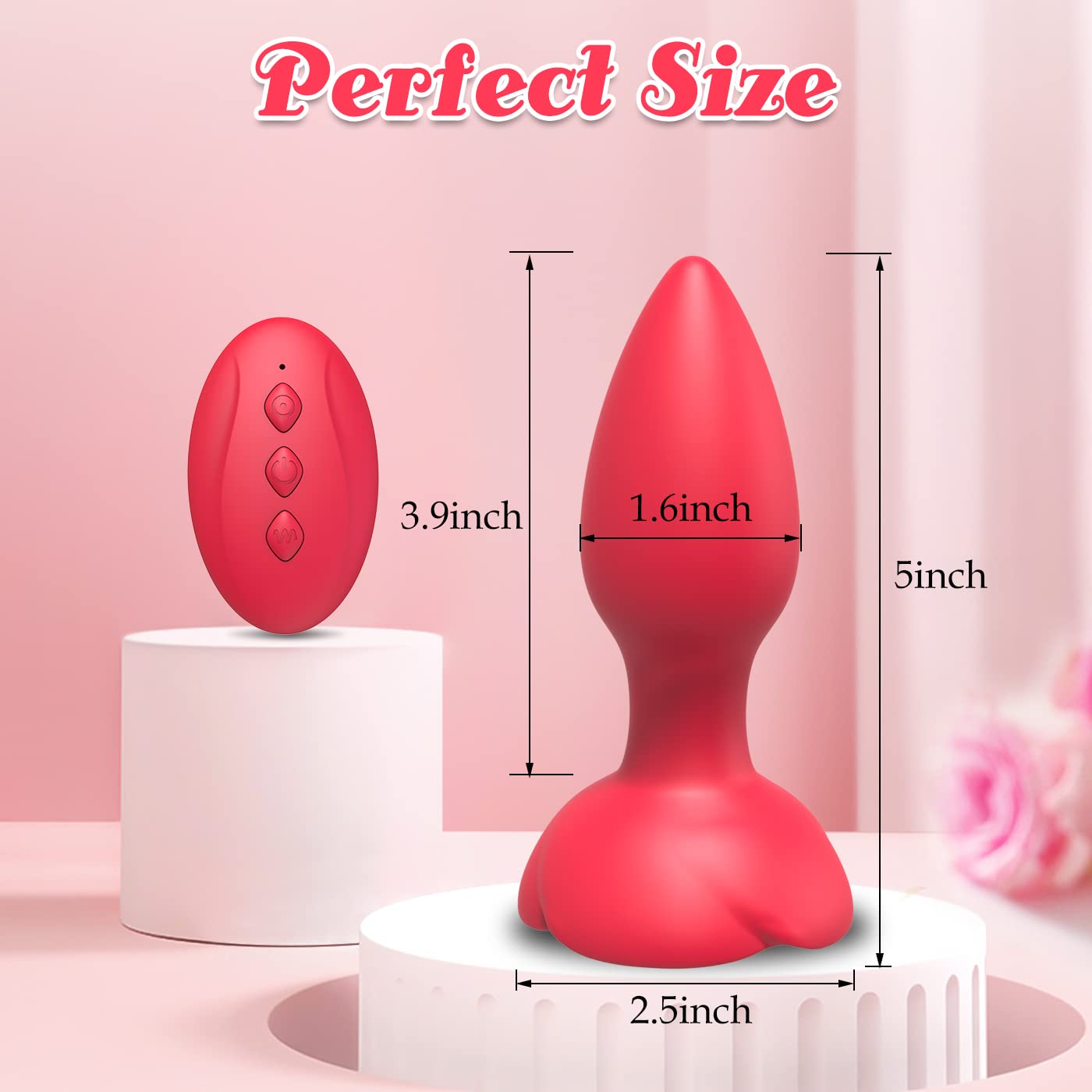Rose Remote Control 10 Frequency Vibration Silicone Anal Plug