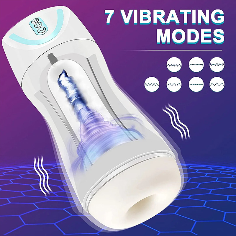 Fully Automatic 7 Vibrating 4 Sucking Waterproof Male Masturbator