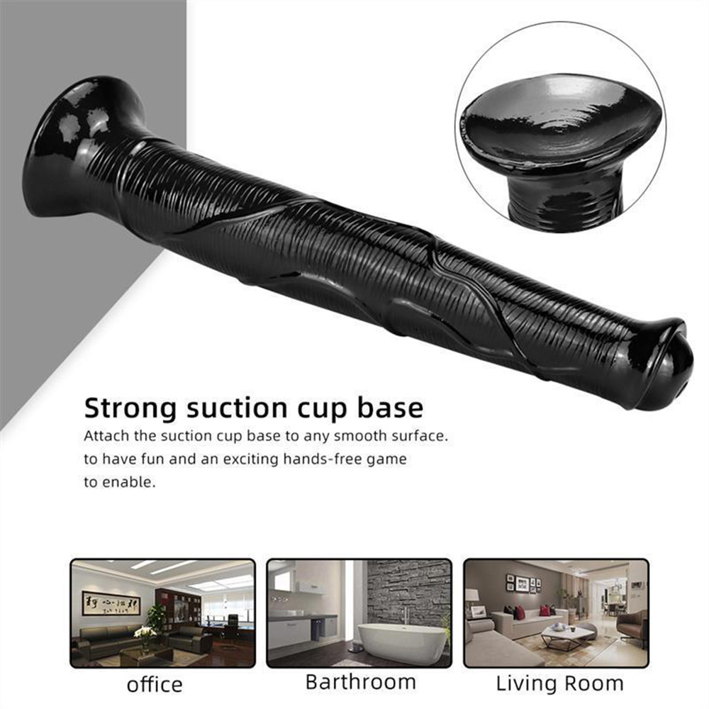 17 Inch Oversized Black Animal Horse PVC Dildo