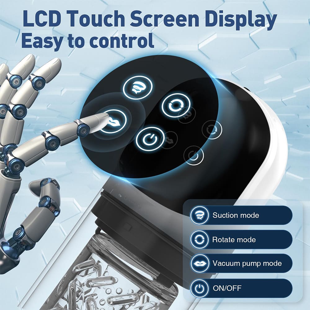 XR3 Wearable 7 Vibrating Sucking Rotation Tongue Licking Automatic Male Masturbator Blowjob Toy