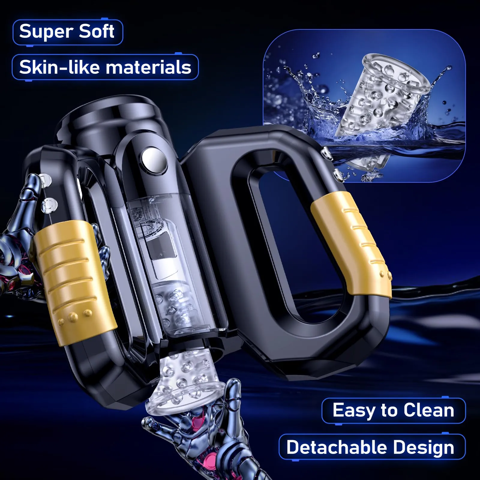 Automatic Male Masturbators Sex Toys for Men，Male Stroker with 10 Thrusting & Rotating Modes Male Sex Toys with Live Voice Cell Phone Magnetic Attachment，Male Masturbator Adult Sex Toys & Games