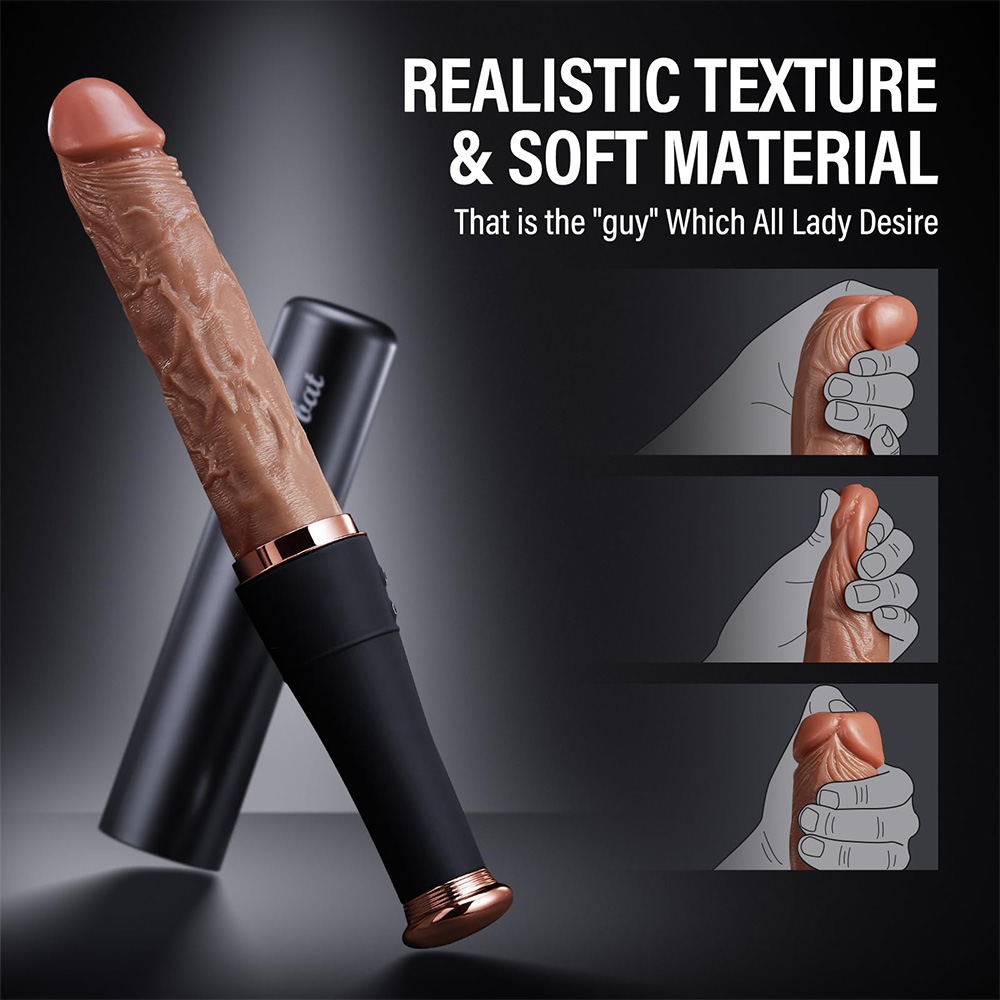 10 Vibrating & Thrusting Heating Telescopic Realistic Dildos