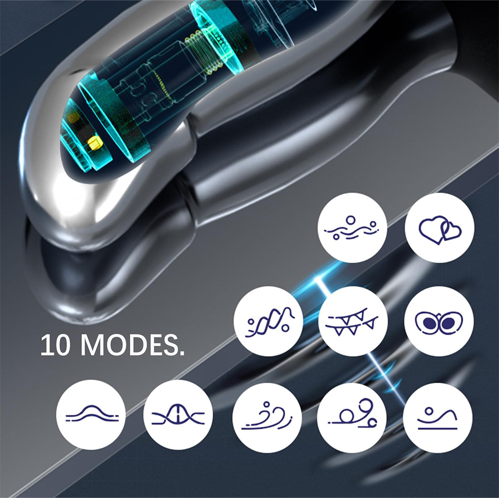 10 Vibration Modes Metal Anal Vibrator Butt Plug