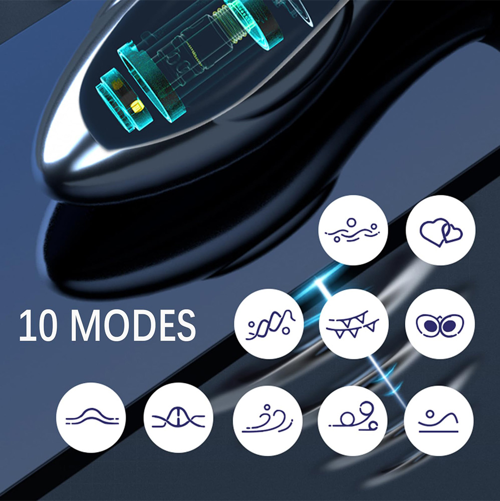 10 Mode Anal Vibrator, Rechargeable Metal Anal Plug Prostate Massager Adult Sex Toy Unisex