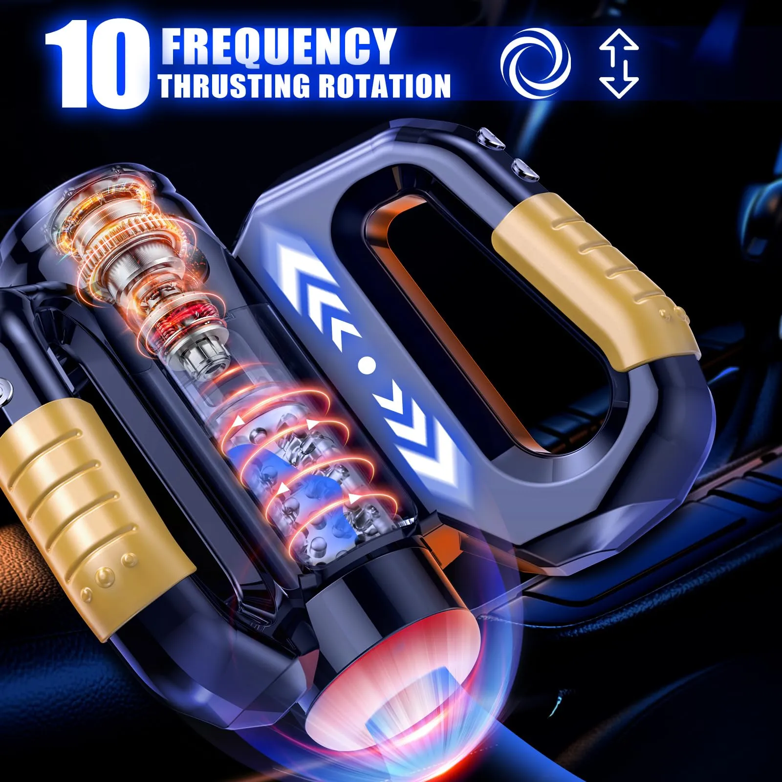 Automatic Male Masturbators Sex Toys for Men，Male Stroker with 10 Thrusting & Rotating Modes Male Sex Toys with Live Voice Cell Phone Magnetic Attachment，Male Masturbator Adult Sex Toys & Games