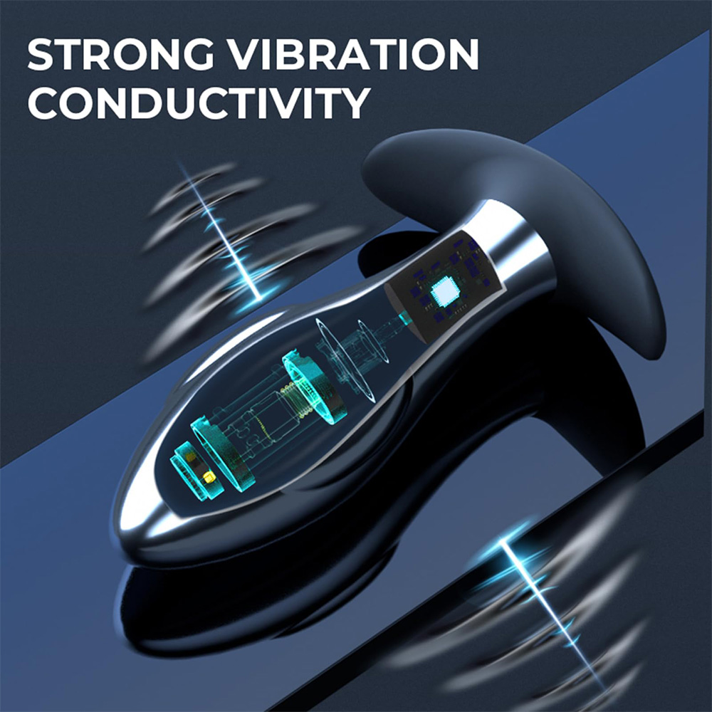 10 Mode Anal Vibrator, Rechargeable Metal Anal Plug Prostate Massager Adult Sex Toy Unisex