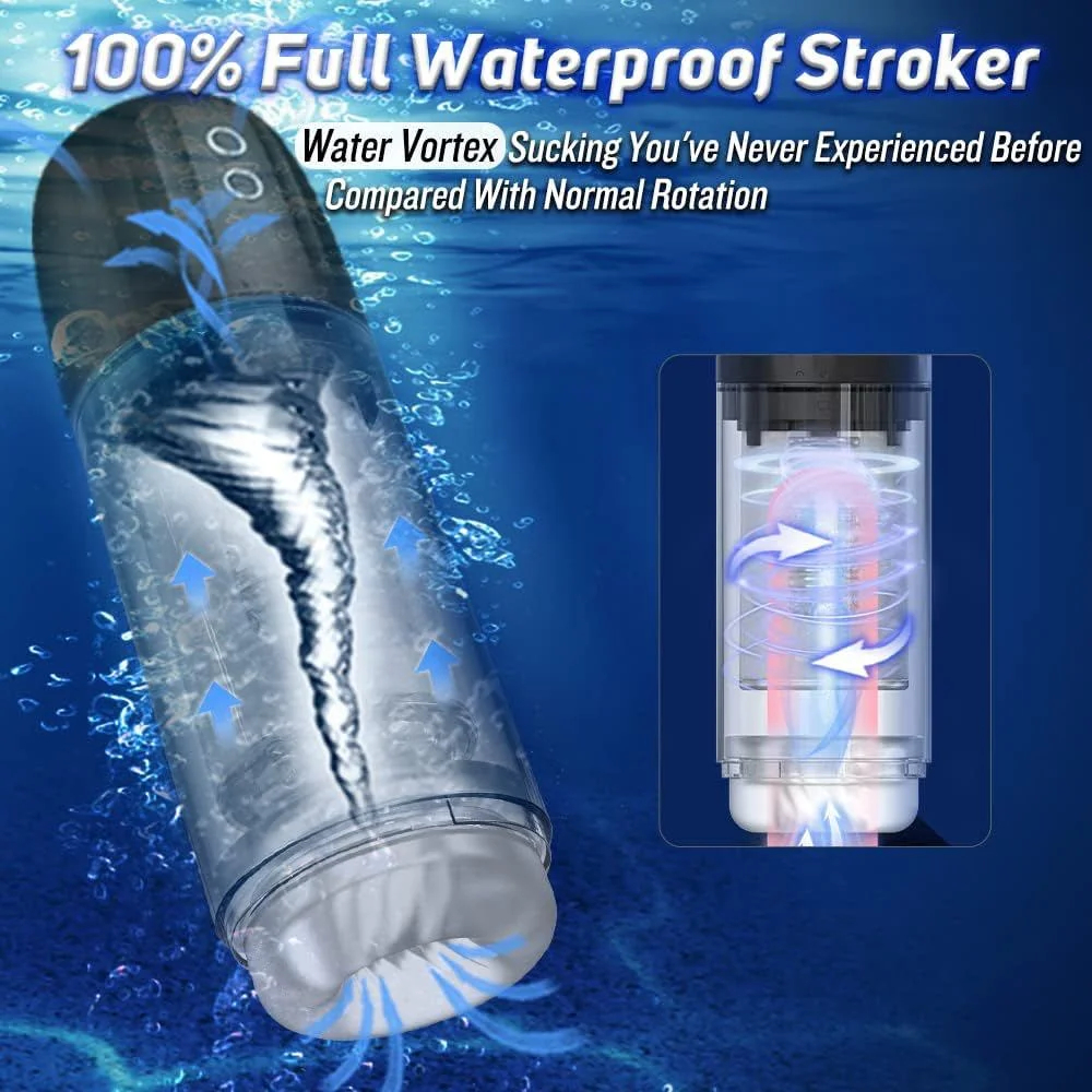 2 In 1 Automatic 7 Sucking Swivel Male Waterproof Masturbation Cup