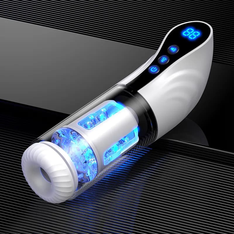 2 In 1 Fully Automatic LCD Telescopic Rotating Male Airplane Masturbator