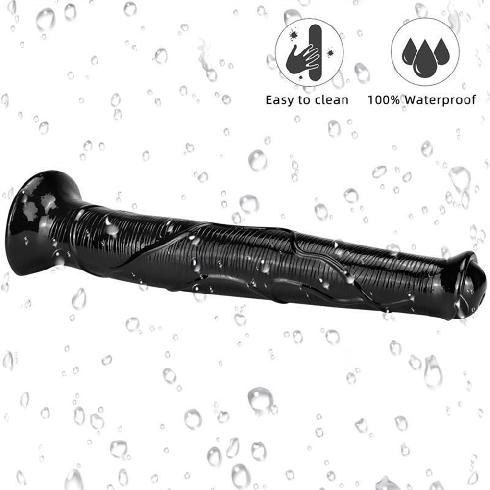 17 Inch Oversized Black Animal Horse PVC Dildo