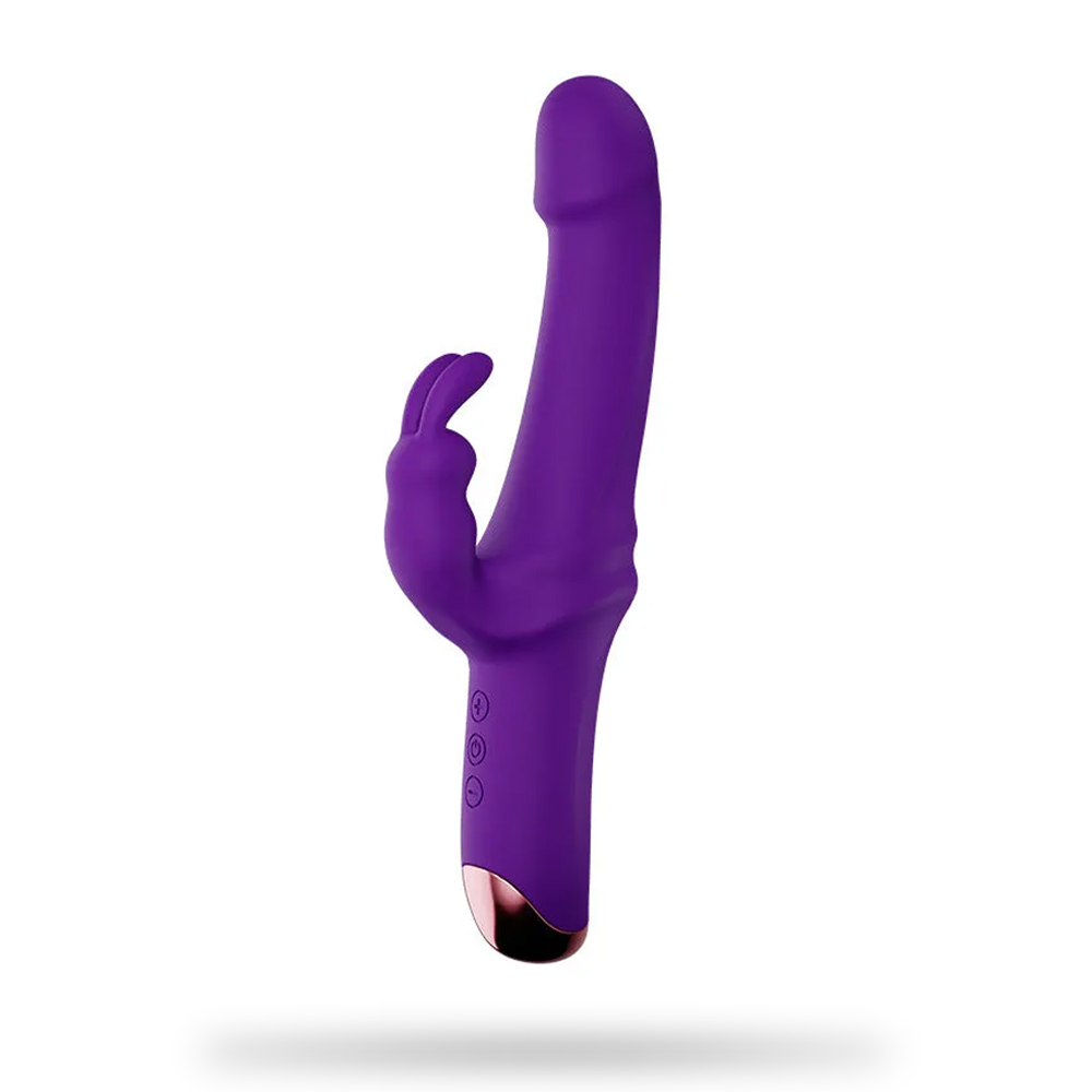 10 Vibration Modes Rabbit Vibrating Dildo with Slapping Vibration for Women