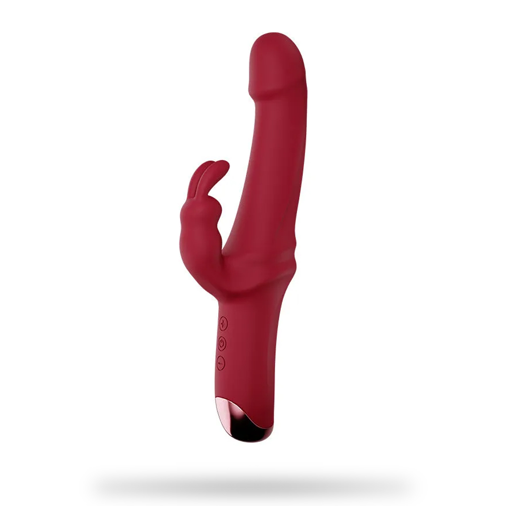 10 Vibration Modes Rabbit Vibrating Dildo with Slapping Vibration for Women