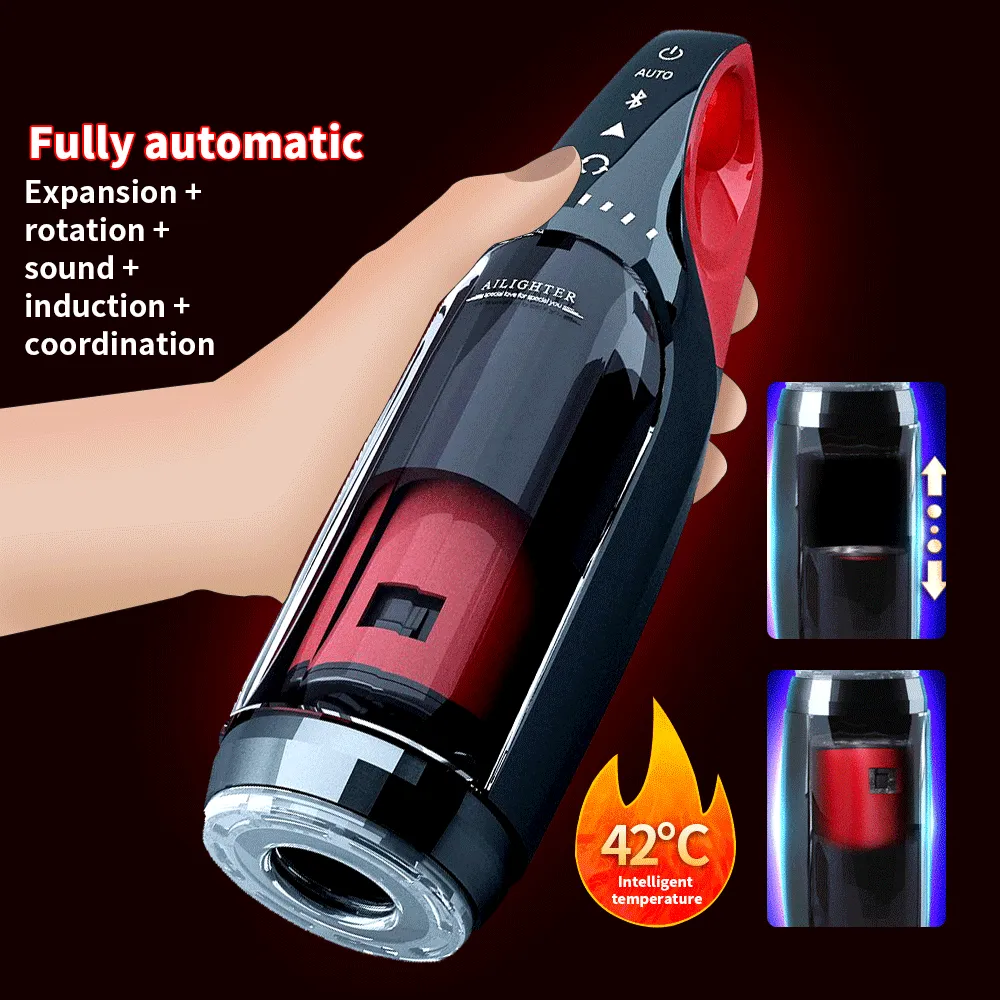 The King 10 Vibration & Thrusting Automatic Male Masturbator Heating Moaning Male Sex Toy
