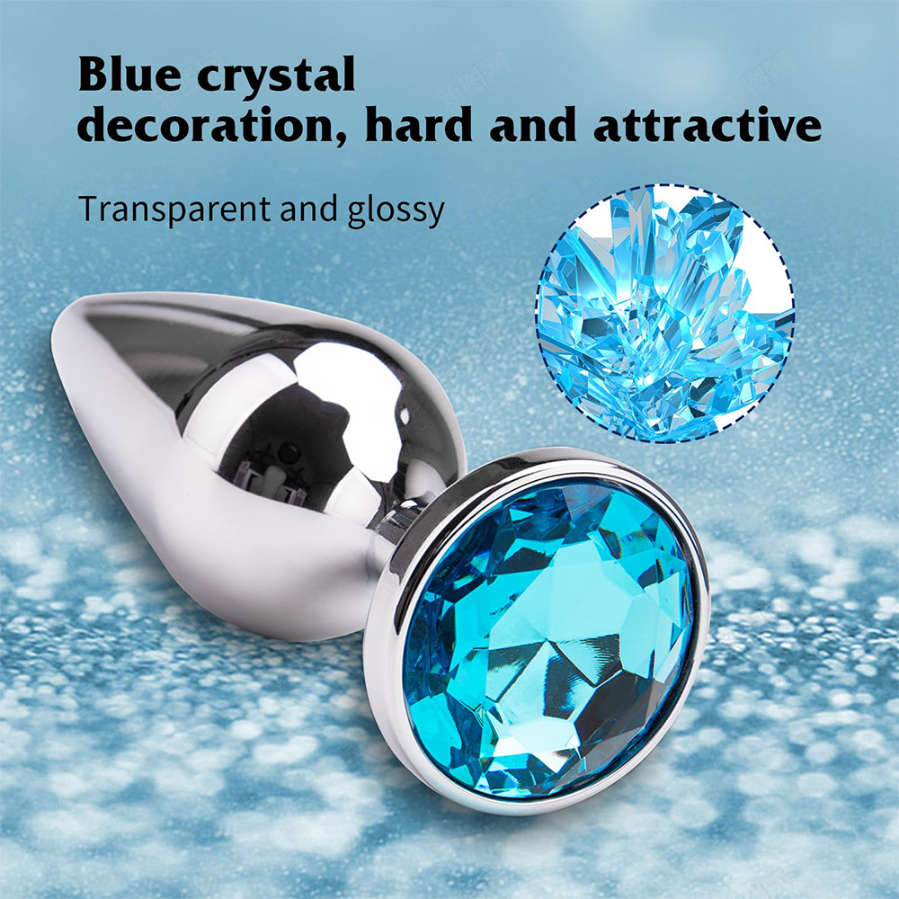 4-Pack Metallic Silver Butt Plug Set with Jewelry Base Smooth Metal Butt Plug