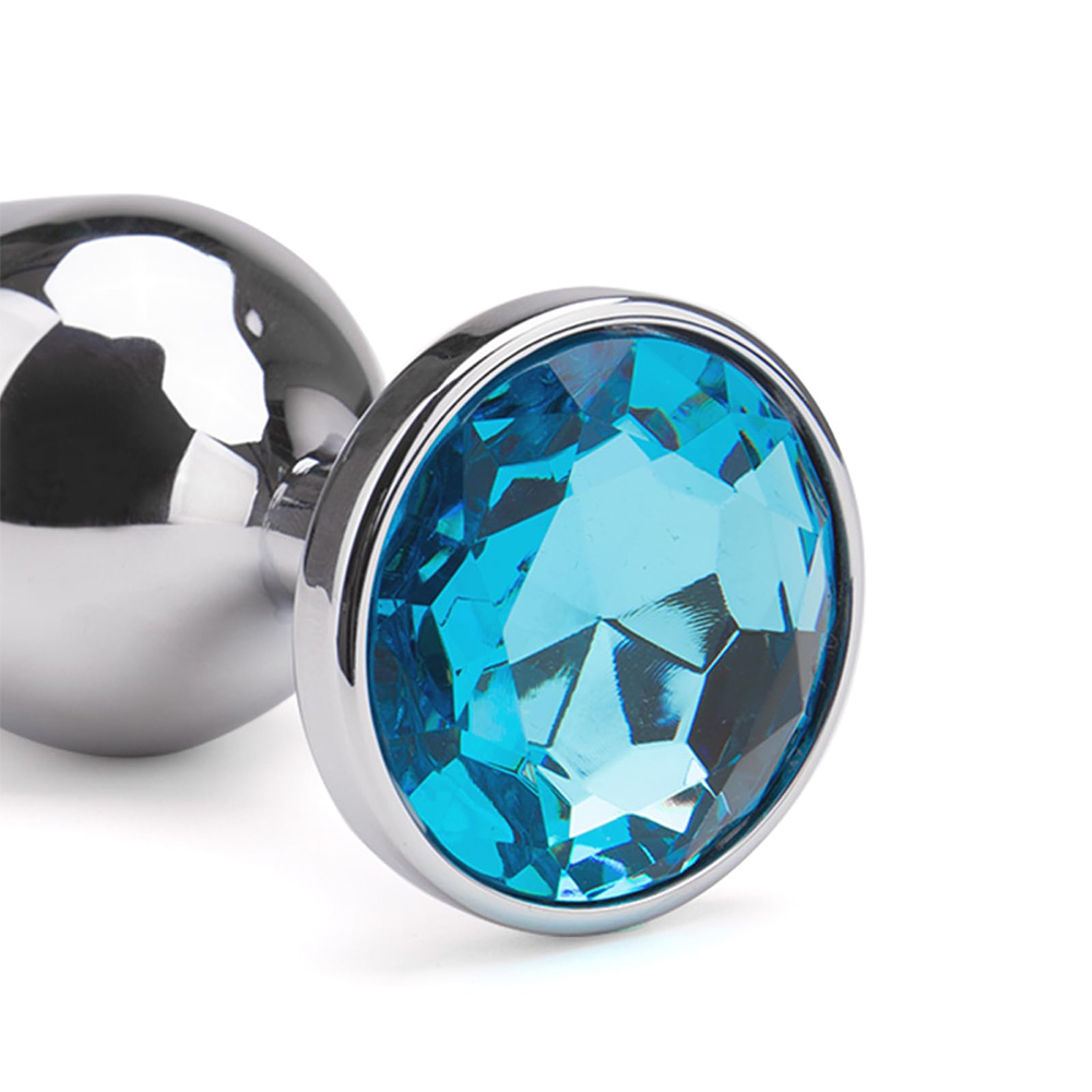 4-Pack Metallic Silver Butt Plug Set with Jewelry Base Smooth Metal Butt Plug