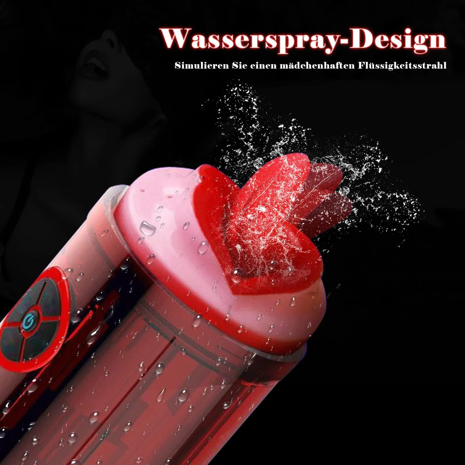 Deep Throat Fully Automatic Electric Masturbation Cup with 12 Vibration Dual Channel Tongue Licking, Water Spray Function Blowjob Toy