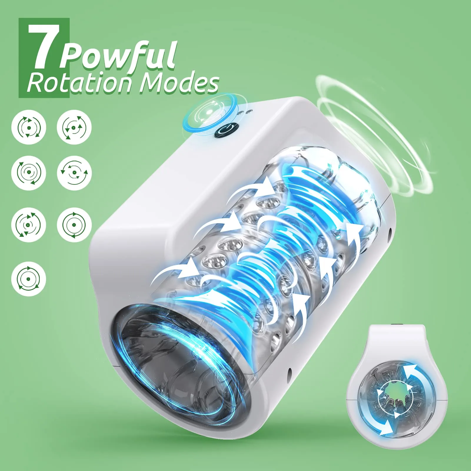 TurboPulseⅢ 7 Rotation Modes & Thrusting 2 in 1  Vibrating Male Masturbator