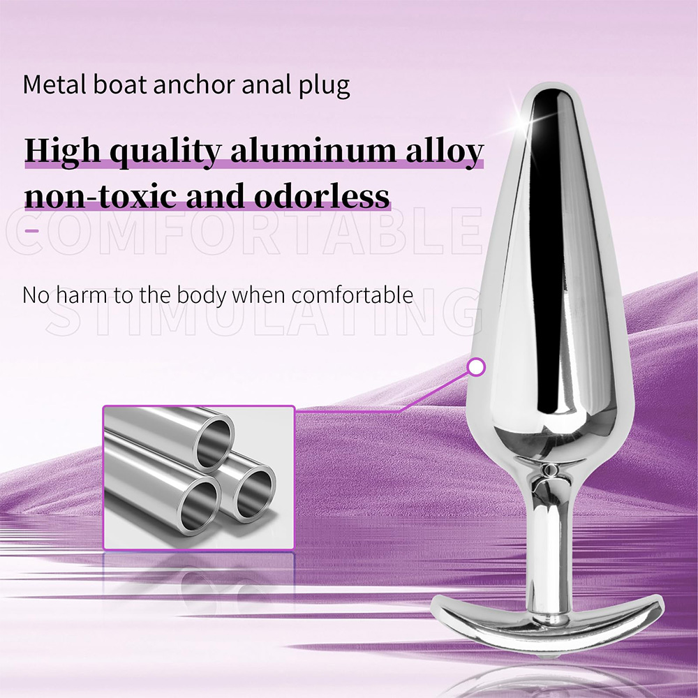 4 PCS Metallic Silver Anal Dilation Anal Plug