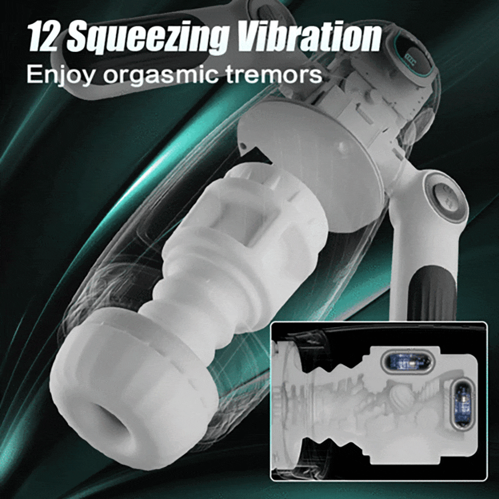 7 Thrusting & 12 Vibrations & Handle Design Automatic Male Masturbator