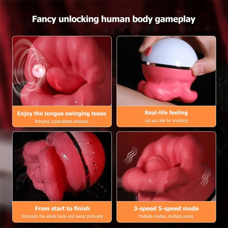 Big Mouth Rose Kiss Sucking Tongue Licking Vibrating Masturbator