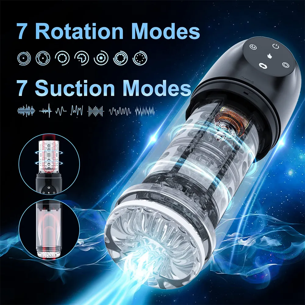 4 In 1 Upgraded Version 7 Suction Power 7 Rotating Male Masturbator