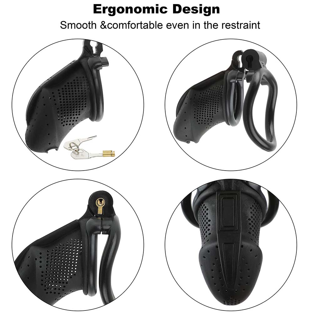 Male Penis Exercise Chastity Lock Belt 4 Removable Rings