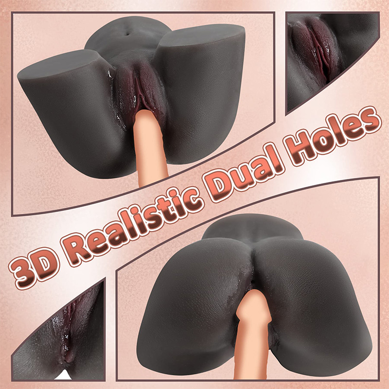 Uxolclub Dark Brown Life Size Realistic Butt 3D Realistic Textured Male Stroker