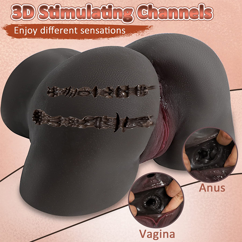 Uxolclub Dark Brown Life Size Realistic Butt 3D Realistic Textured Male Stroker