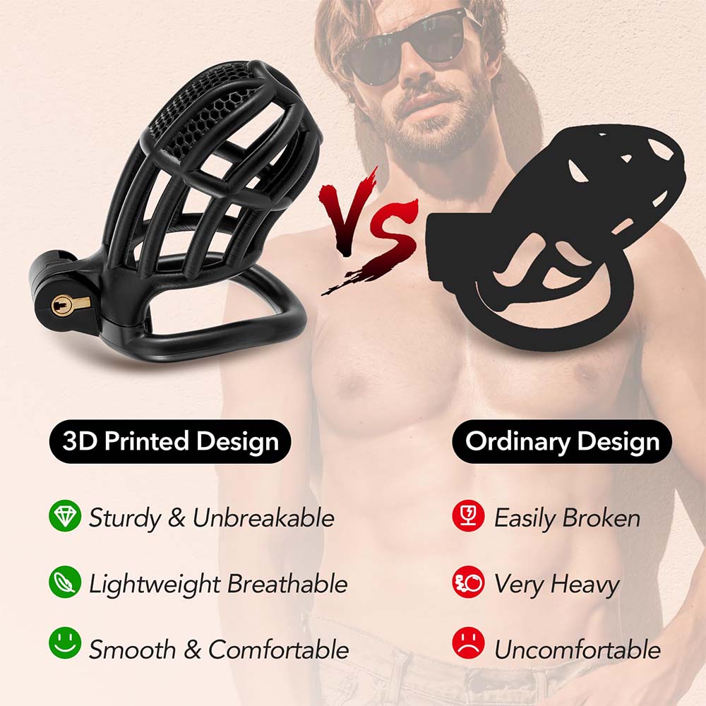 Male Chastity Device Cock - Adult Sex Toy For Male Penis Exercise With 4 Size Rings Invisible Lock And Key