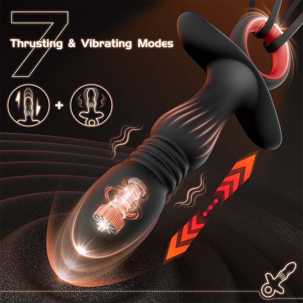 Wireless & App Remote Control Thrusting Vibration Prostate Massager