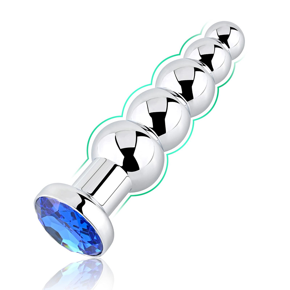 Blue Jewelry Metal Butt Plug Anal Trainer Anal Plug
