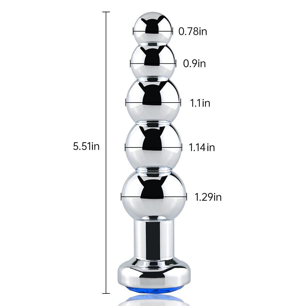 Blue Jewelry Metal Butt Plug Anal Trainer Anal Plug