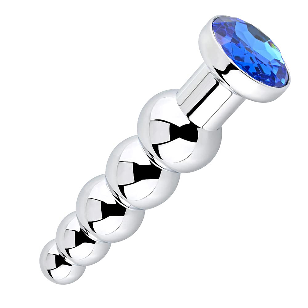 Blue Jewelry Metal Butt Plug Anal Trainer Anal Plug
