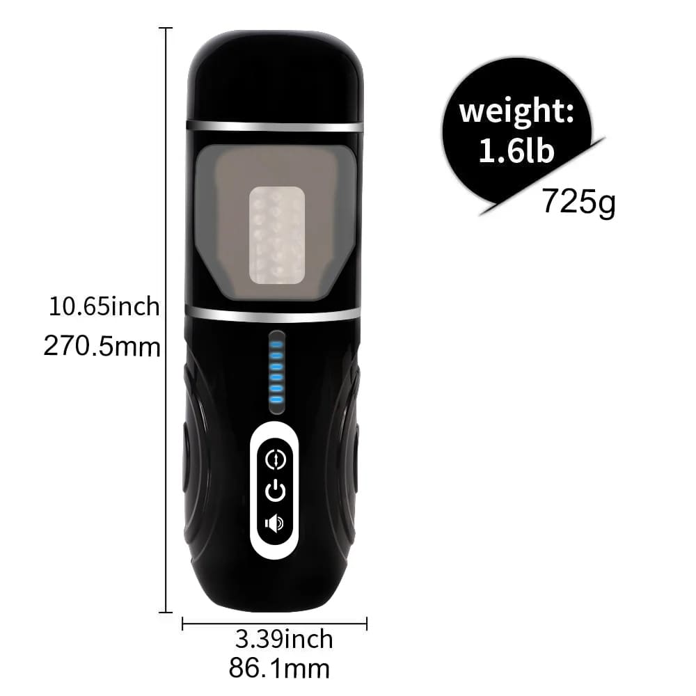 Chainsaw Male Automatic Male Masturbator - 7 Thrilling Thrusting Rotation Voice 3D Textured Male Sex Toy with Suction Base