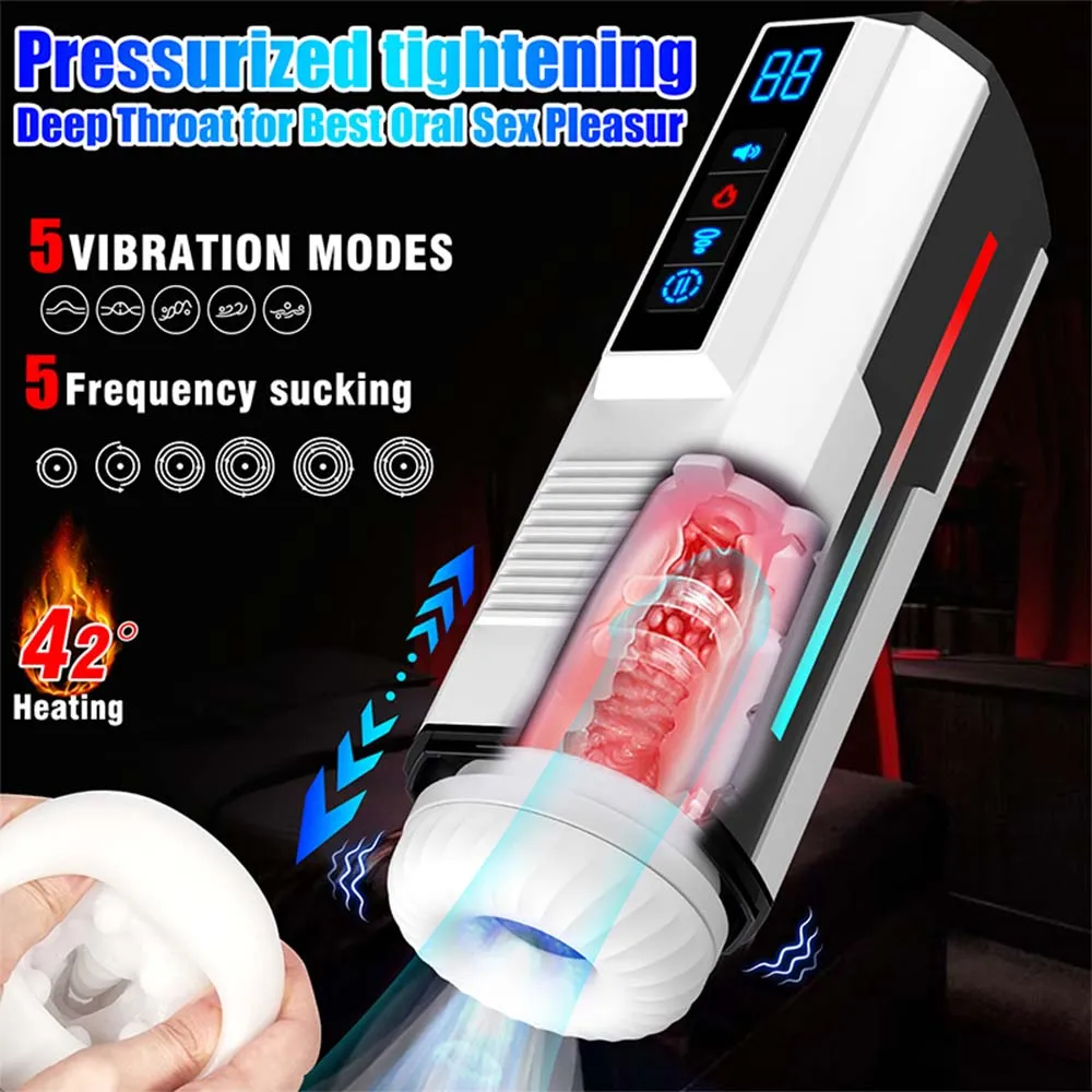 Intelligent Heating Fully Automatic Telescopic Rotating Intelligent Voice Heating Strong Suction Male Masturbator