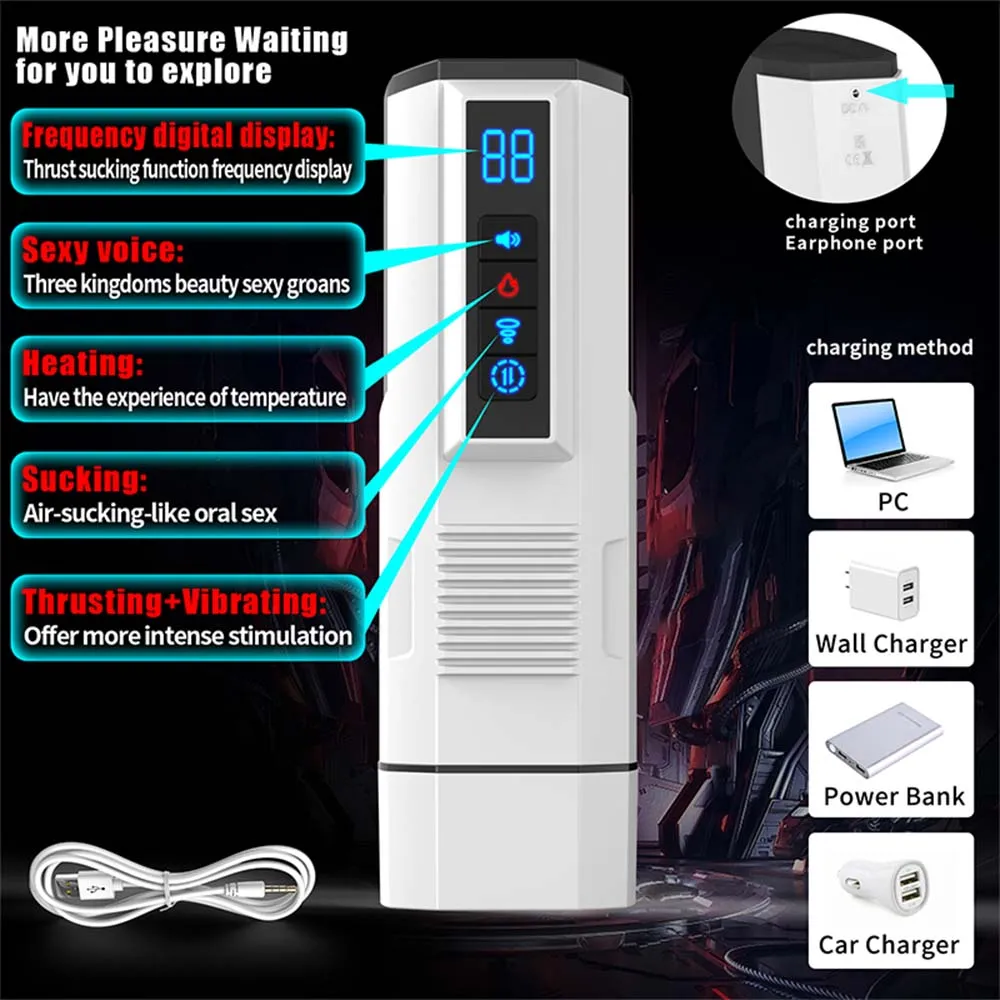 Intelligent Heating Fully Automatic Telescopic Rotating Intelligent Voice Heating Strong Suction Male Masturbator