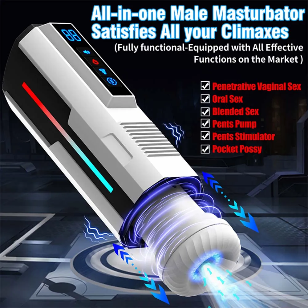 Intelligent Heating Fully Automatic Telescopic Rotating Intelligent Voice Heating Strong Suction Male Masturbator