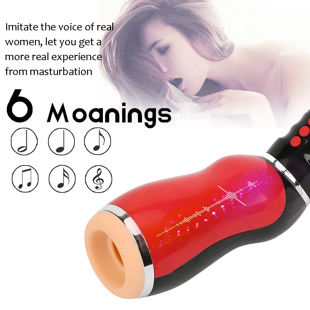 Airbag 10 Vibrating 5 Sucking Voice Male Masturbator Realistic Oral Sex Deep Throat Heating Artificial Vagina Male Masturbator