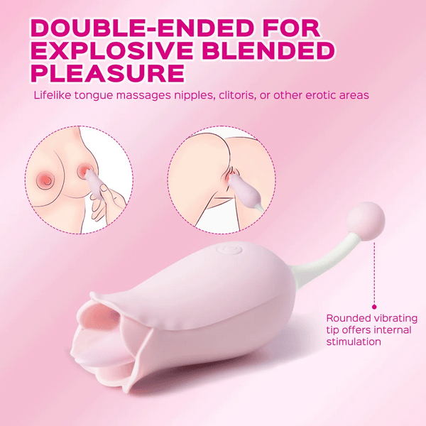 10 Frequency Vibrator Rose Tongue Licking with Vibrating Egg