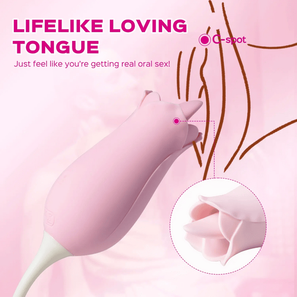 10 Frequency Vibrator Rose Tongue Licking with Vibrating Egg
