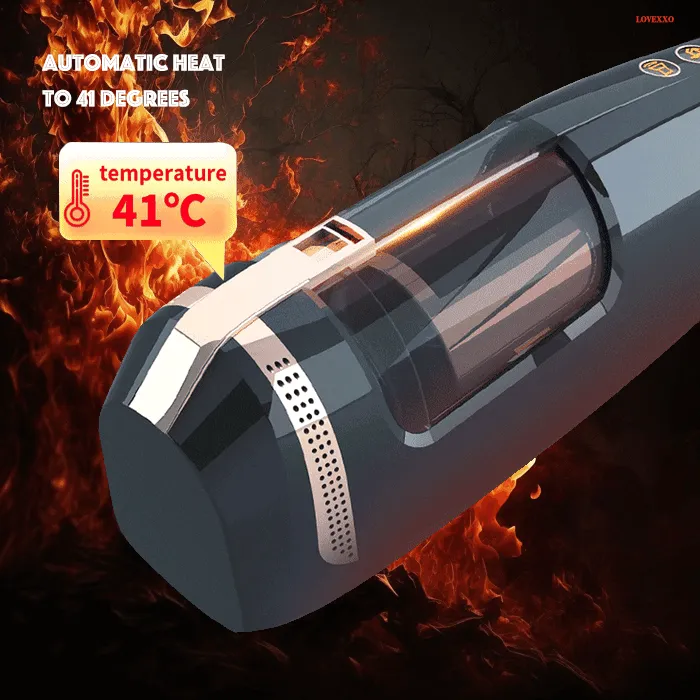 Hero 6 Thrusting Self-Heating Automatic Male Masturbator with 3D Textured Sleeve Heating Mens Sex Toy Male Stroker