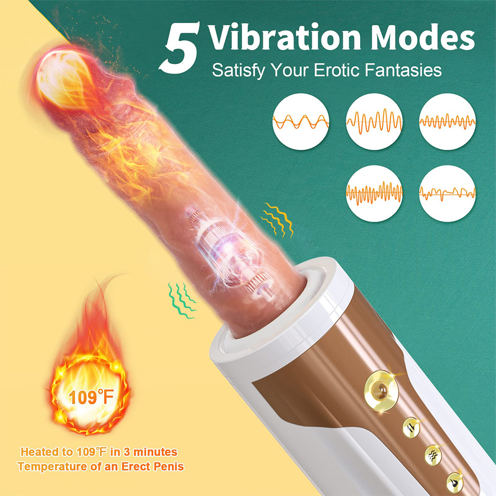 5 Vibrations And 5 Thrust Modes Auto Thrust Remote Control Dildo G-Spot Vibrator