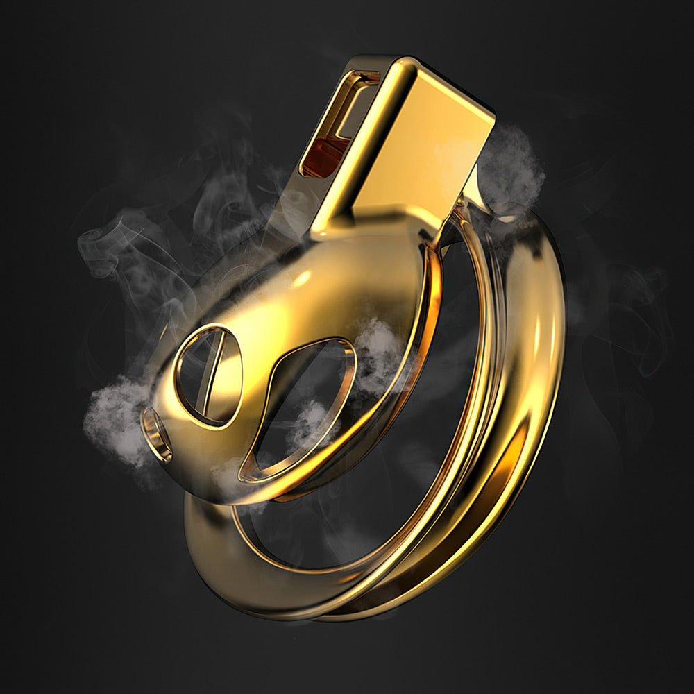 Gold Beatles Men's Penis Training Chastity Cage