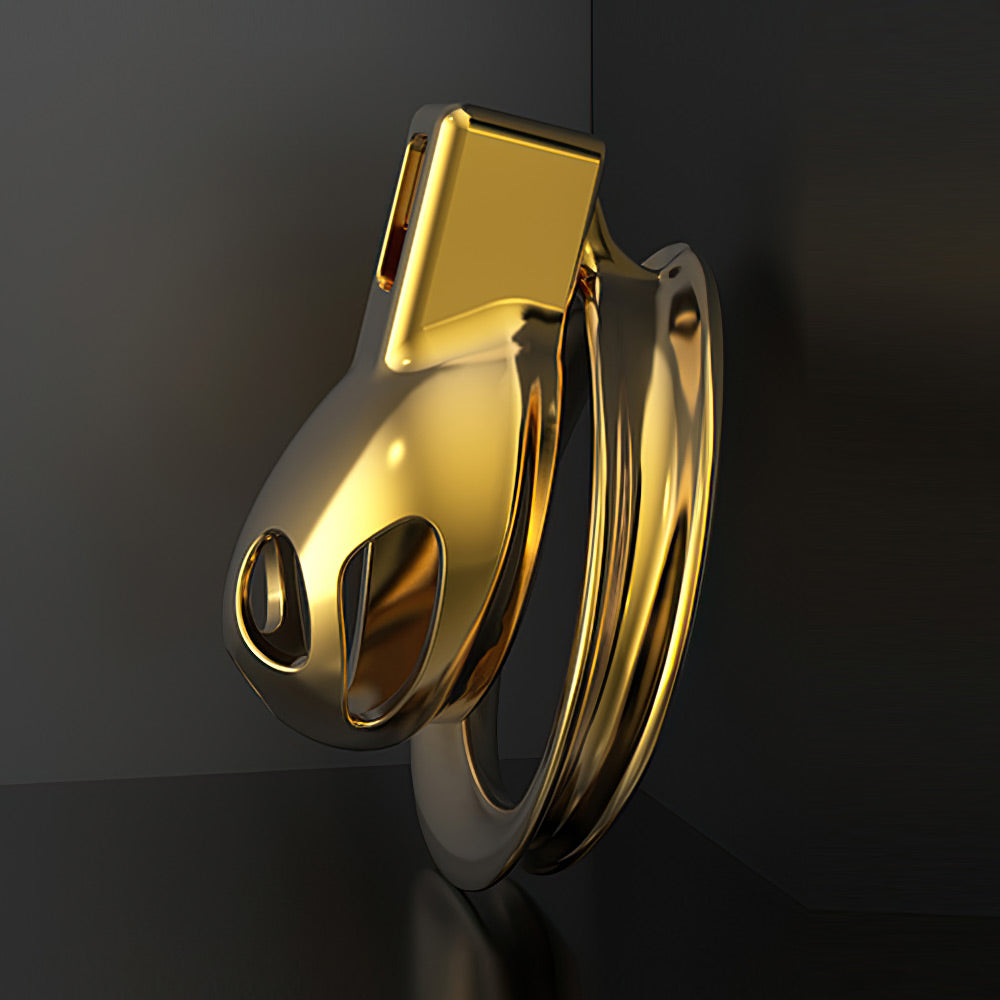 Gold Beatles Men's Penis Training Chastity Cage