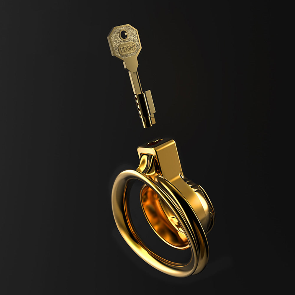 Gold Beatles Men's Penis Training Chastity Cage