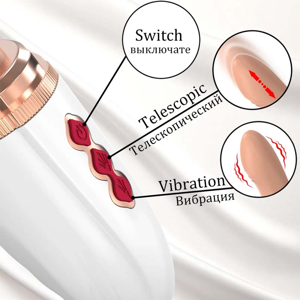 Hands-Free 2-In-1 Fully Automatic Telescopic Vibrating Dildo