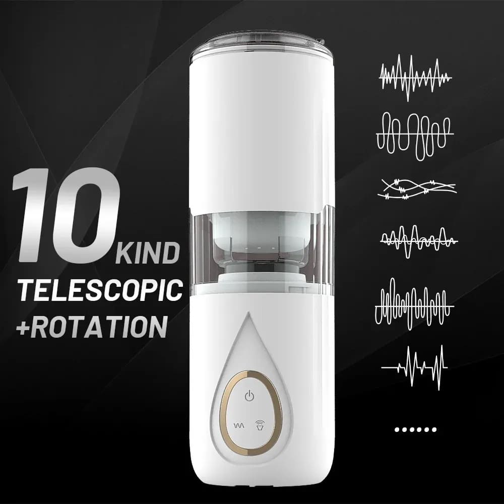 PulseSonic 10 Thrusting Rotation Hands-Free Electric Masturbator Telescoping Masturbator Cup
