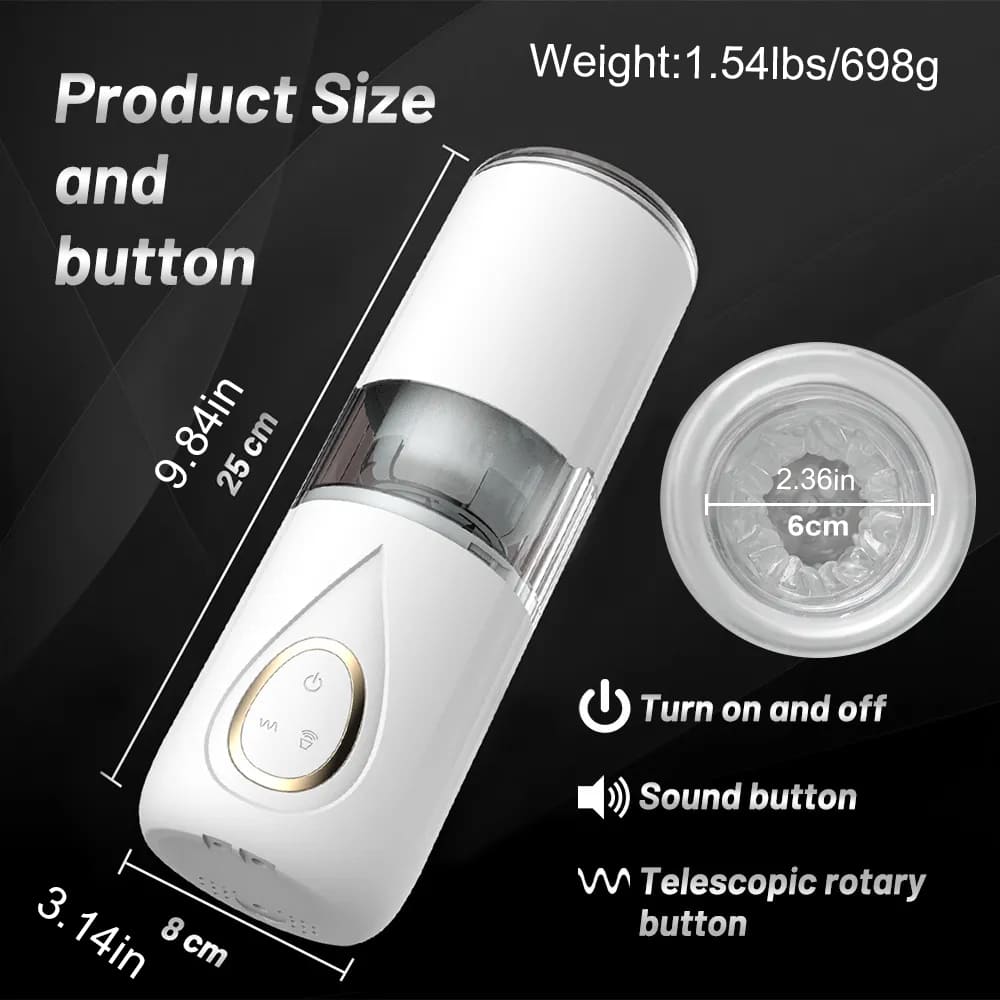 PulseSonic 10 Thrusting Rotation Hands-Free Electric Masturbator Telescoping Masturbator Cup